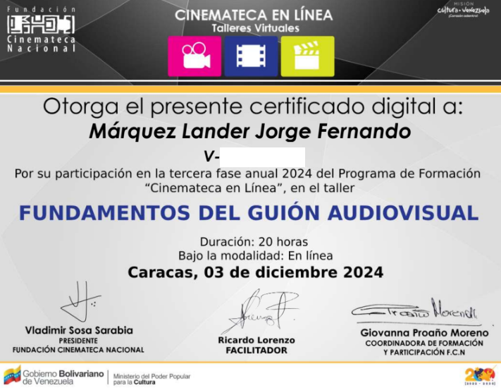 Taller: Fundamentos del guion audiovisual